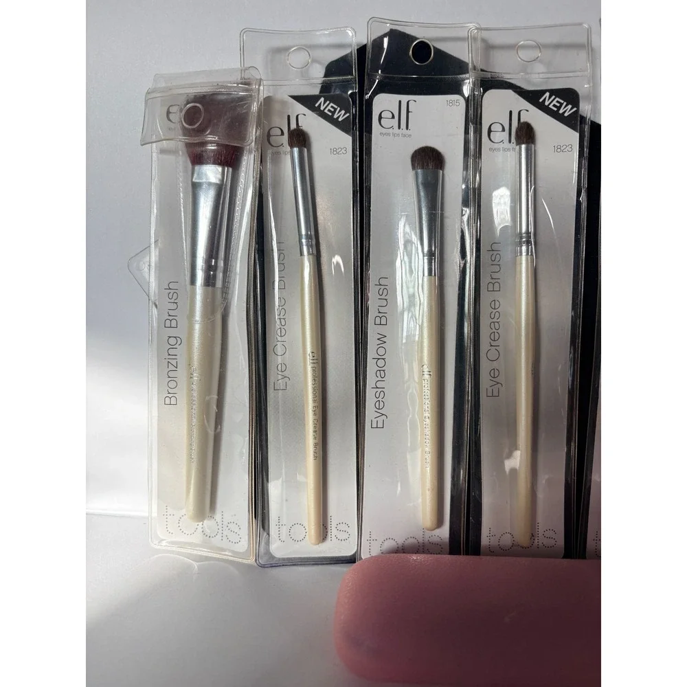 ELF Makeup Brushes Set of 7 White Synthetic Fiber Cruelty-Free New